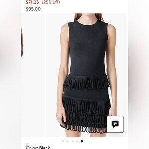 Endless Rose Metallic Knit Loop Fringe Tank New without tags Black Medium